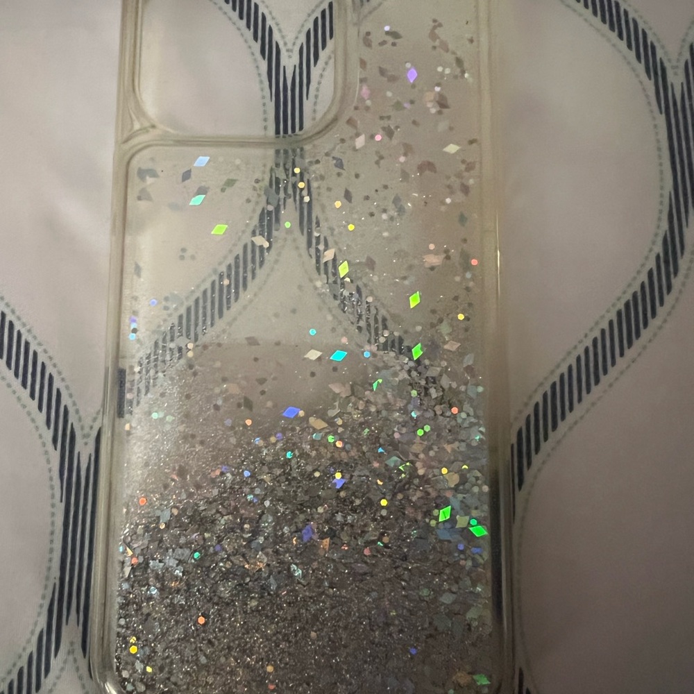 Glitter silver liquid iPhone 13 case pro